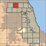 Map highlighting Palatine Township, Cook County, Illinois